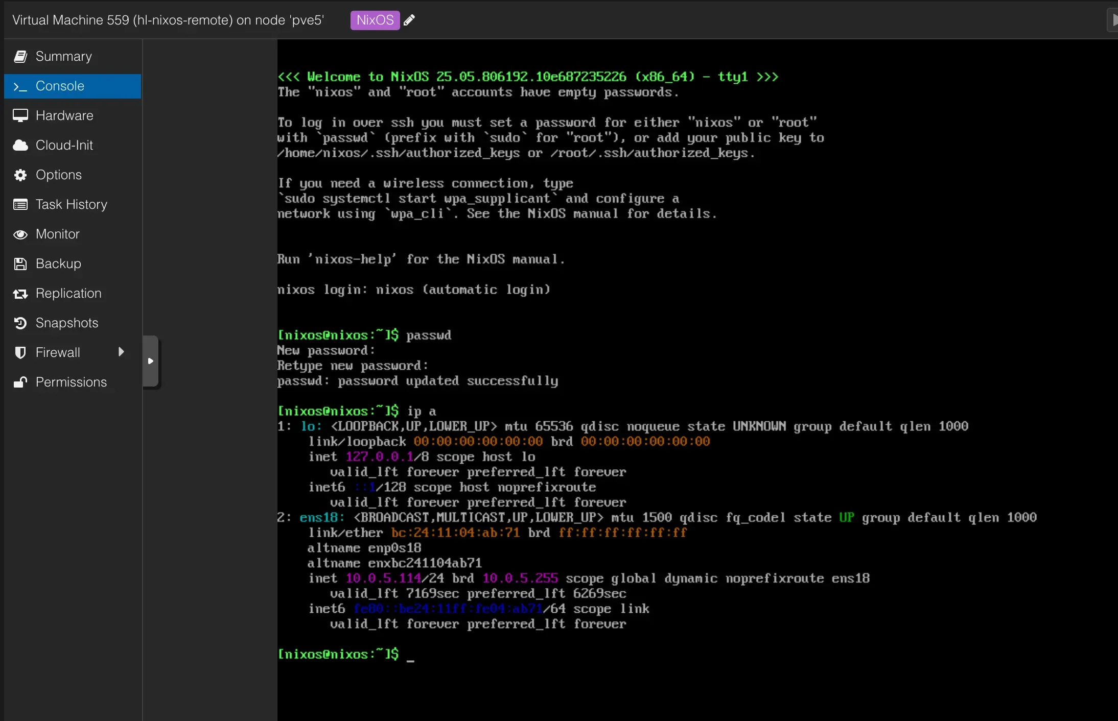 hl-nixos-remote password change