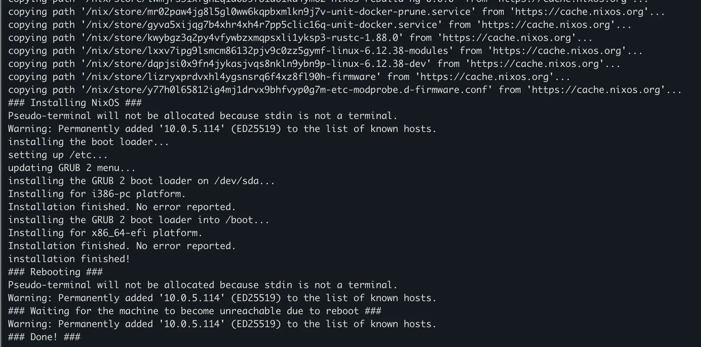 hl-remote bootstraping logs finished
